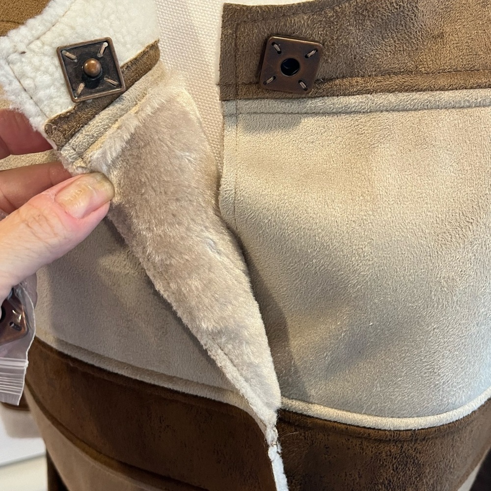 Sam Elderman Patchwork Aiden Color-Block Faux She… - image 6